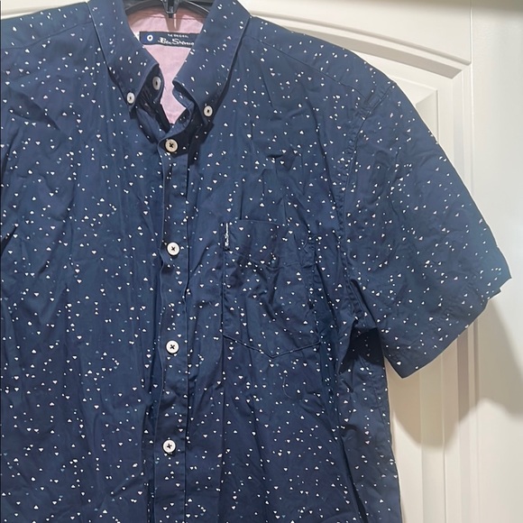 Ben Sherman Blue and White Casual Button Down Shirt - Picture 4 of 6